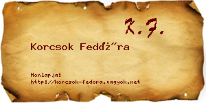 Korcsok Fedóra névjegykártya